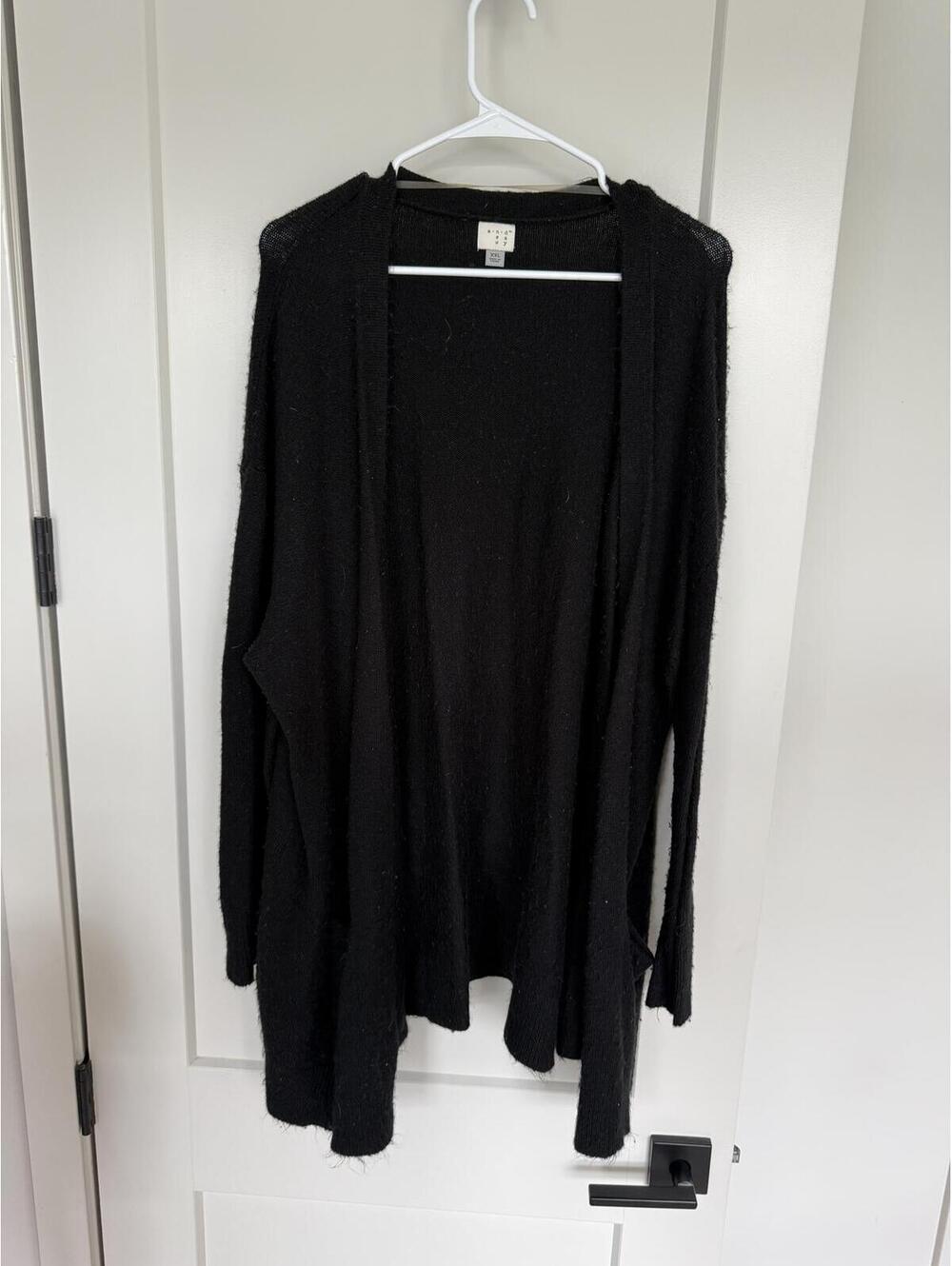 A New Day Black Open Front Cardigan Sweater XXL